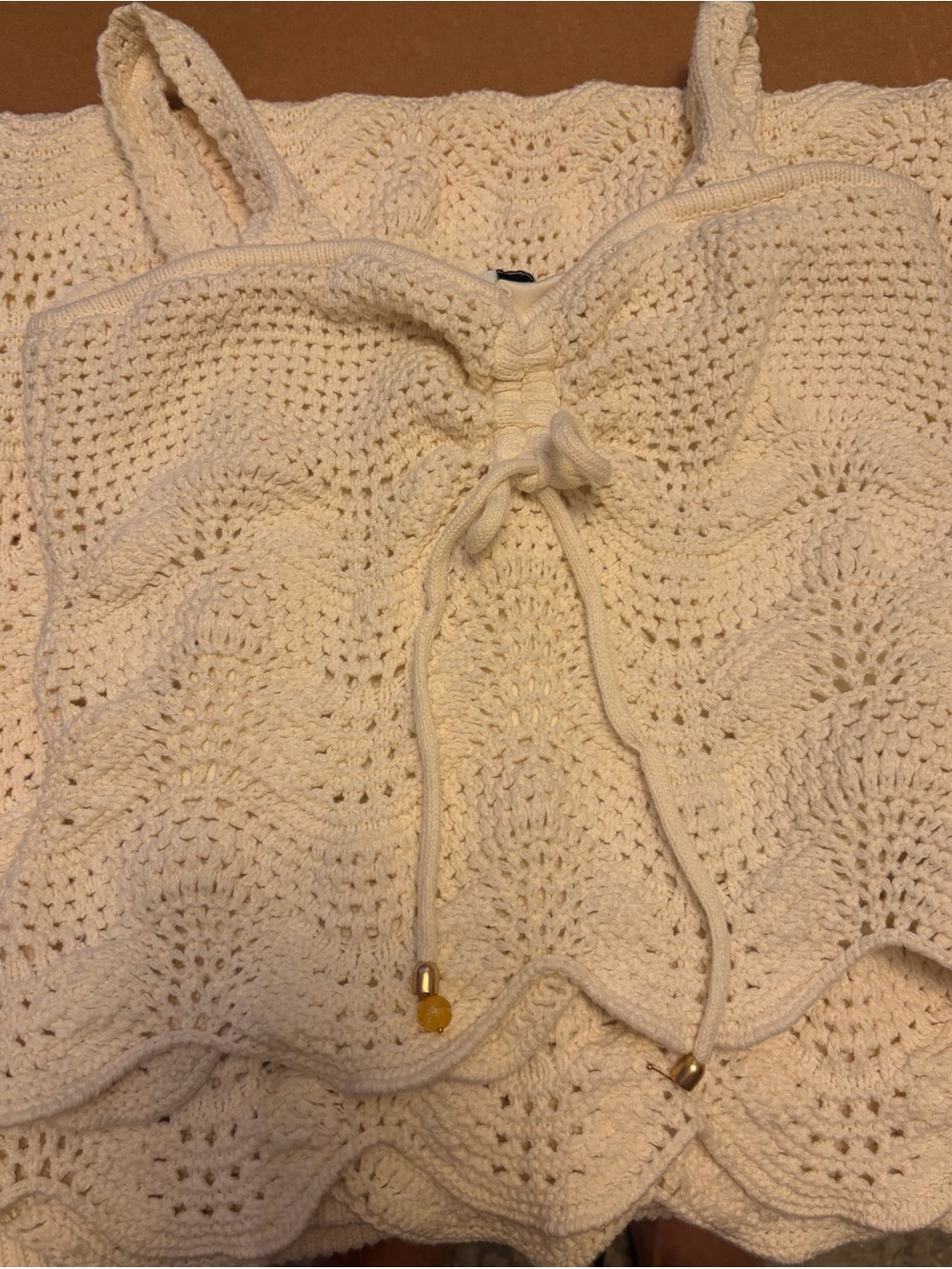 Rachel Zoe Cream Crochet Tank Swim Coverup - Picture 14 of 15